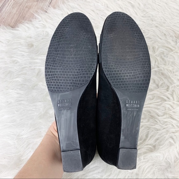STUART WEITZMAN Suede Wedge Heel Round Toe 8.5 Narrow - Picture 8 of 11
